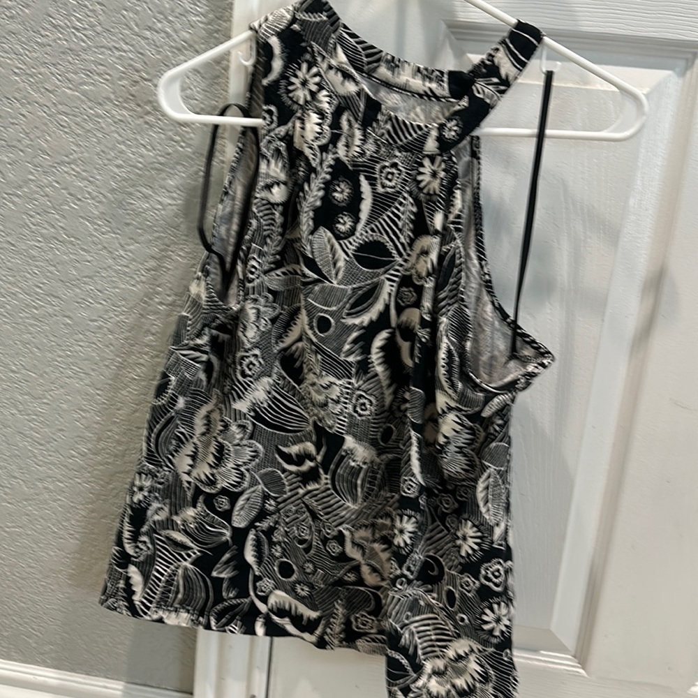 Large, black and white Anthropology tank
